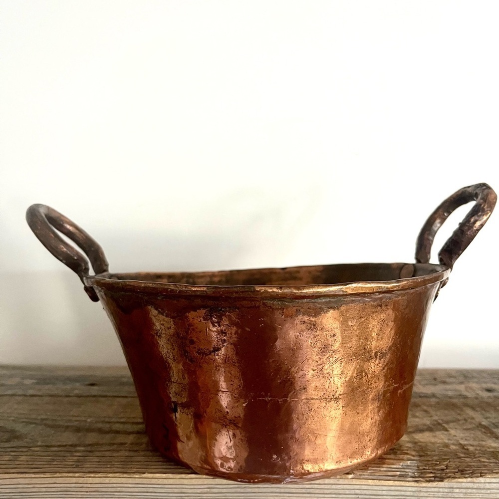 Vintage Copper Bucket with Handles